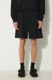 Awake NY pantaloni scurti din bumbac Awake Sweatshort culoarea negru, melanj, SP24-PA006