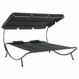 Cumpara ieftin Pat de gradina gri pentru doua persoane Multina 200x175x127 cm