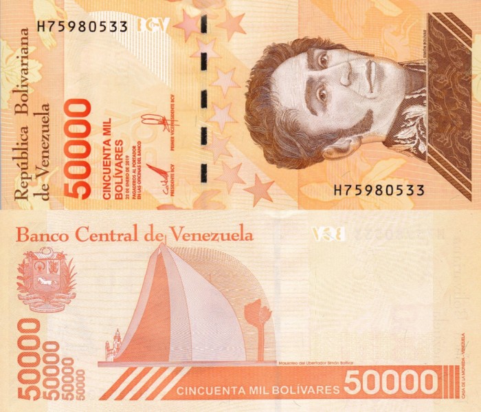 VENEZUELA 50.000 bolivares 2019 UNC!!!
