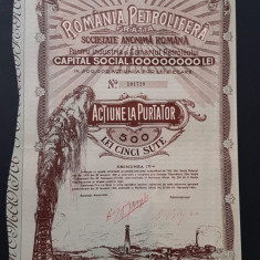 Actiune 1924 Romania petrolifera / titlu / actiuni / petrol