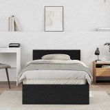 VidaXL Cadru de Pat cu Tăblie Stejar Negru 100 x 200 cm Lemn compozit