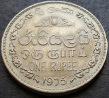 Cumpara ieftin Moneda EXOTICA 1 RUPIE - SRI LANKA, anul 1975 *cod 3125 A - muchie dubla, Asia
