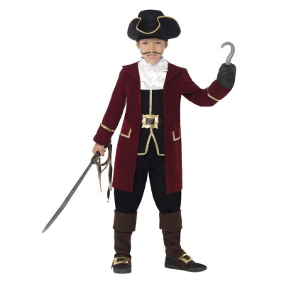 Costum capitan pirat Jack Deluxe pentru baieti 7-9 ani 130-143 cm foto