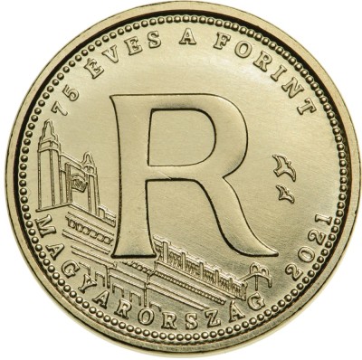 Ungaria 5 Forint 2021 - (75 years of the forint - R) 21.2 mm, KM-1016 UNC !!! foto