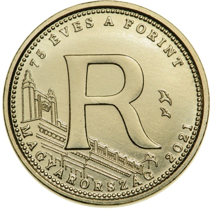 Ungaria 5 Forint 2021 - (75 years of the forint - R) 21.2 mm, KM-1016 UNC !!!