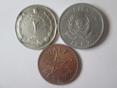 Lot 3 monede colectie:Iran,Congo.Ghana,vedeti imaginile foto