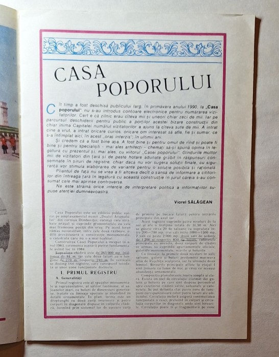 Casa Poporului &ndash; broșură INEDIT, &icirc;nceputul anilor &rsquo;90 &ndash; ediție rară