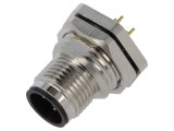 Conector M12 soclu tată 4 pini 4A 250V IP67 drept THT LUTRONIC