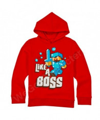 Minecraft hanorac like a boss red 11-12 ani 100% bumbac foto