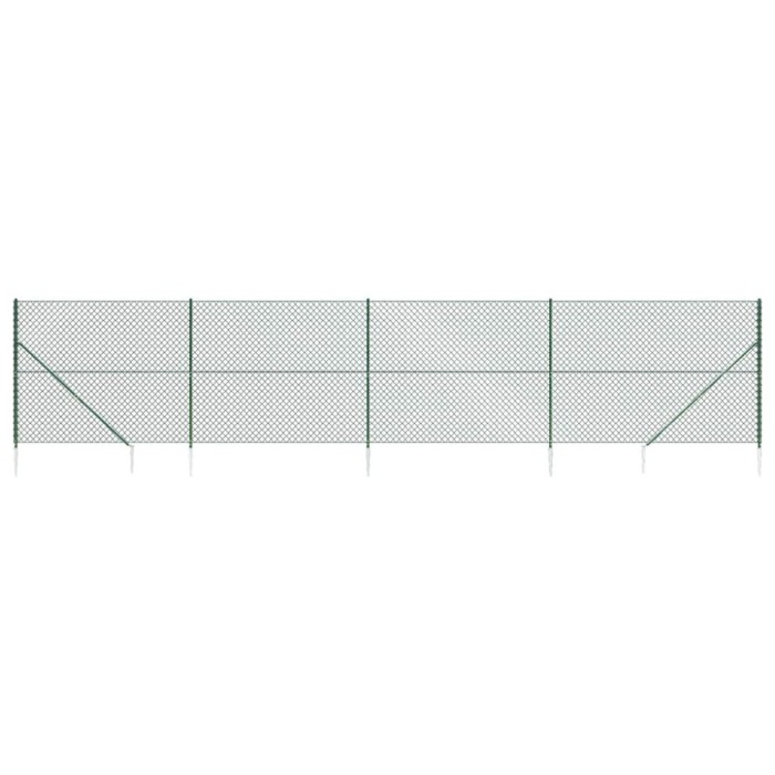Gard plasa de sarma cu tarusi de fixare, verde, 1,6x10 m