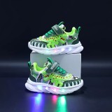 Pantofi Sport Copii cu Luminițe LED și Design Dinozaur Verde (Marime, Superbaby