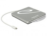 Enclosure extern pentru dispozitive 5.25&quot; Slot-in Slim SATA 9.5 / 12.7 mm la USB-C Silver, Delock 42605