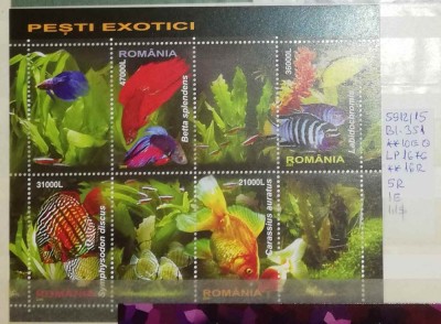 2005 Pesti exotici Bloc de 4 marci LP1676c MNH Pret 3,7+1Lei foto