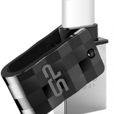 Stick USB Silicon Power Mobile C31, USB Type-C, 64GB, USB 3.1 (Negru/Argintiu)