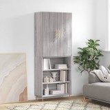 VidaXL Dulap &icirc;nalt, gri sonoma, 69,5x34x180 cm, lemn compozit