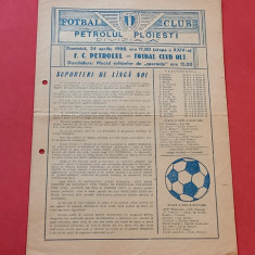 Program meci fotbal PETROLUL PLOIESTI - FC OLT (22.04.1988)