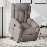 VidaXL Fotoliu electric masaj rabatabil cu ridicare, gri taupe, textil