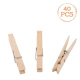 Set Cleme Rufe, Lemn, Model Clasic, Set 40 Bucăți, Lungime 8.5 cm, Oem