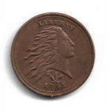 USA Cent - FLOWING HAIR 1793 (Wreath Reverse) - Replica Muzeu, Europa, Cupru-Nichel