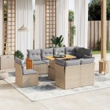 Cumpara ieftin Gossi set canapele de gradina, 9 piese, cu perne, bej, poliratan