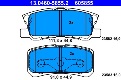 ATE 13.0460-5855.2 set placute frana,frana disc foto