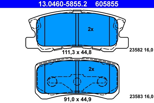 ATE 13.0460-5855.2 set placute frana,frana disc
