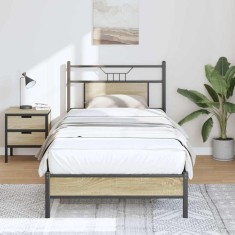 vidaXL Cadru pat fără saltea, stejar sonoma 80x200 cm lemn prelucrat