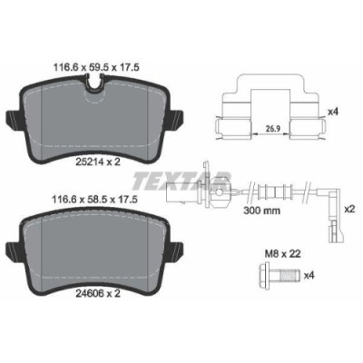 Placute frana Audi A8 D4 (4h2 4h8 4hc 4hl) 11.09-01.18, Spate, TEXTAR foto