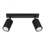 Lampă De Tavan Karbon Negru Din Aluminiu Cu 2 Becuri Tub Minimalist De Interior