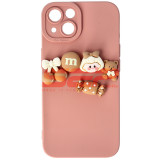 Toc silicon 3D Cartoon Apple iPhone 13 Pink Candy
