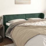 vidaXL Tăblie de pat cu aripioare verde &icirc;nchis 203x23x78/88 cm catifea