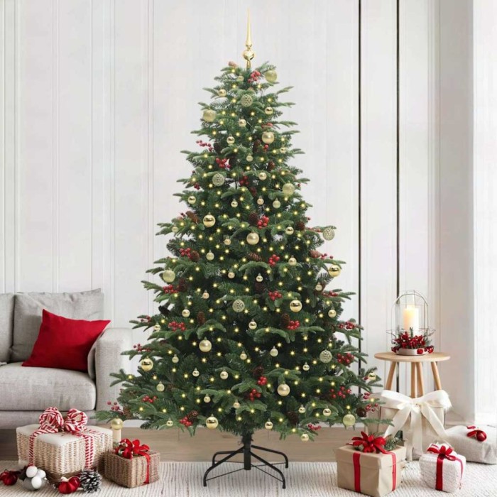 vidaXL Brad de Crăciun artificial Verde 240 cm PVC și metal și plastic 3395572