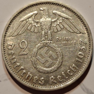Germania Nazista 2 reichsmark 1937 F argint foto