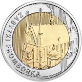 POLONIA 5 ZLOTI 2019 BIMETAL - MONUMENTELE din FROMBORK , UNC, Europa, Cupru-Nichel