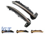 Semnale de &icirc;ntoarcere LED dinamice de tuning potrivite pentru oglinzile laterale ale Audi R8 2016-2018, TT, TTRS 2016-2018 cu baza fumurie, stanga + d