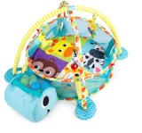 Cumpara ieftin Centru de Activitati Bebe 3 in 1, Saltea de Joaca Interactiva cu Arcada si Jucarii Suspendate, Piscina cu Bile, Covoras Educativ Multifunctional, Mode