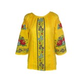 Bluza dama casual RG 124, marime M, galben inflorat