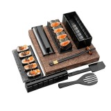 Set ustensile pentru facut sushi flippy, 10 piese, forma inima inclus, 3 forme clasice, extensibil, finisaj lucios, material abs, curatare usoara, neg