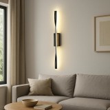 Aplica Led Neagra, 24W, 60X6Cm, Lumina Reglabila 3000K-6500K