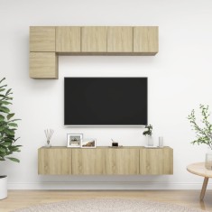 vidaXL Set dulapuri TV, 5 piese, stejar sonoma, PAL foto