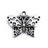 Pandantiv metalic decorativ fluture, 16 x 20 mm Platinum, Crisalida
