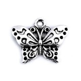 Pandantiv metalic decorativ fluture, 16 x 20 mm Platinum, Crisalida