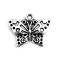 Pandantiv metalic decorativ fluture, 16 x 20 mm Platinum