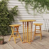 Set mobilier de bar pliabil, 3 piese, lemn masiv de tec GartenMobel Dekor, vidaXL