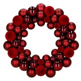 Coronita decorativa cu globuri rotunde, 55 bucati, plastic, 2.5&ndash;4.5 cm, rosu Household NewTrend
