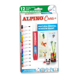 Set Alpino Crea + Cristal (window) Paint Marker, 12 Culori/set