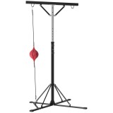 SPORTNOW Suport pentru Sac de Box Reglabil pe &Icirc;nălțime cu 6 Bare de &Icirc;ntărire, 160x145x175-220 cm, Negru | Aosom Romania
