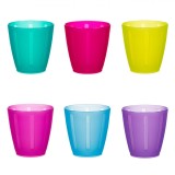 Pahare Plastic, Set 6 Bucăți, Multicolor, Capacitate 240ml, Potrivite pentru Mașina de Spălat Vase și Cuptorul cu Microunde, Oem