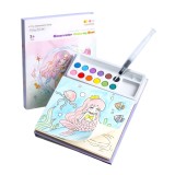 Cumpara ieftin Set pentru copii, carte de colorat si acuarele, 12 culori, pensula, model sirena, 20 foi, 15.7 x 18.8 x 1.8 cm
