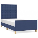 Cumpara ieftin Cadru de pat cu tablie, albastru, 80x200 cm, textil